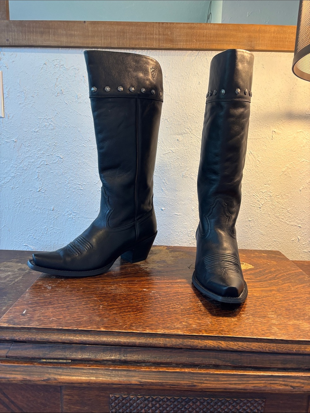 Ariat Black Leather Women’s Western Boots with Stud Accents
